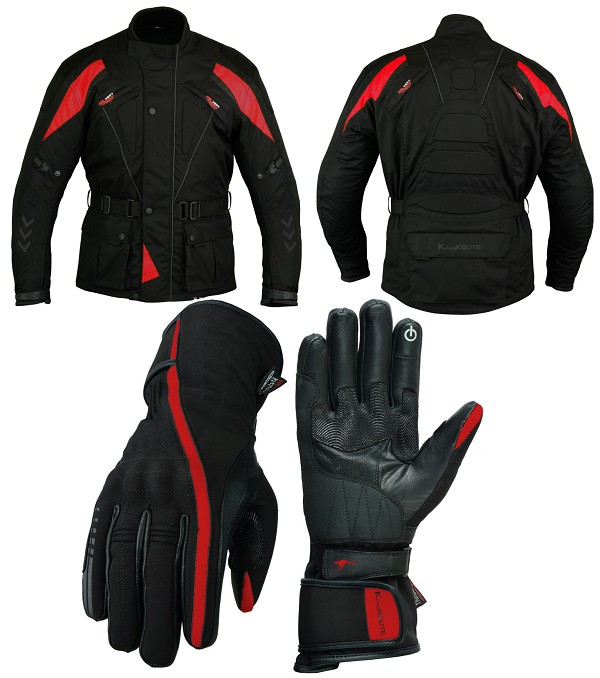 Pack de Invierno,chaqueta de cordura 3/4 y guantes de moto para invierno largos 100% impermeables