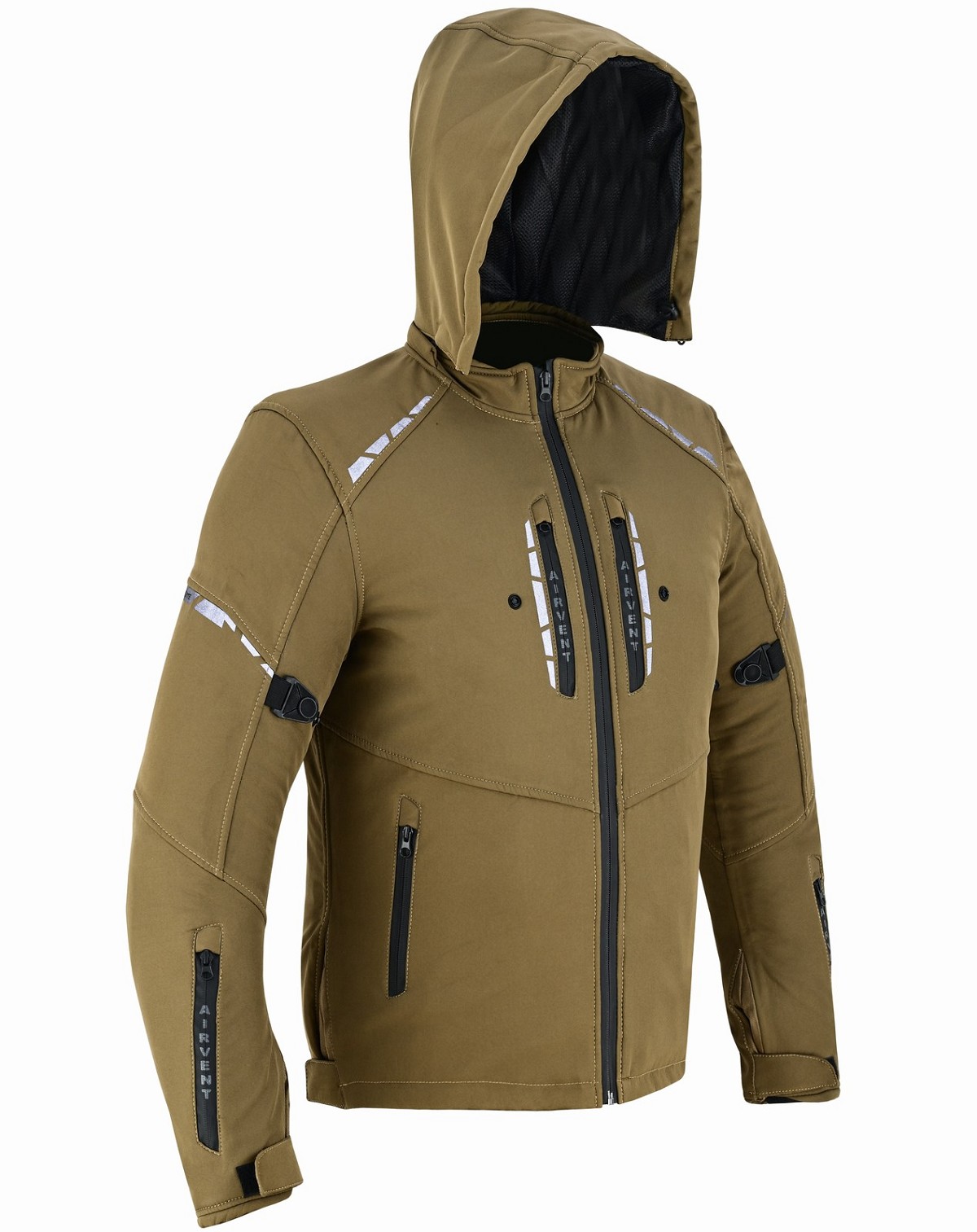 CHAQUETA DE MOTO UNISEX EN TEJIDO SOFTSHELL, NEOPRENO IMPERMEABLE, T&Eacute;RMICO Y PROTECTORES C.E.