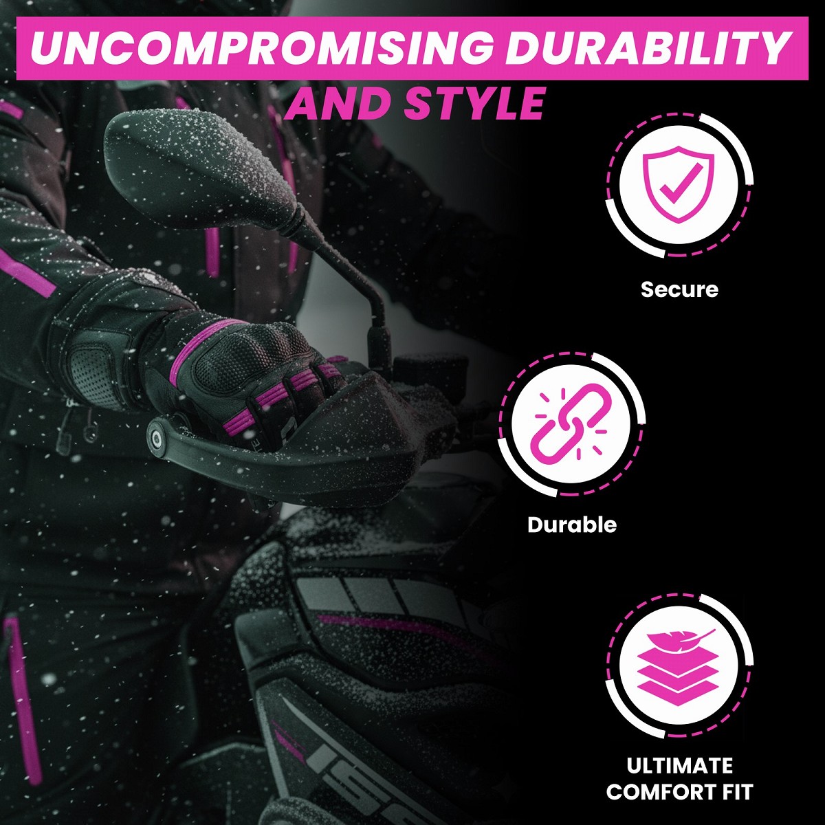 GUANTES DE MOTO INVERNALES PARA CHICAS DE PUÑO LARGO CON MEMBRANA IMPERMEABLE Y TÉRMICOS. GUANTES DE MOTO INVERNALES PARA CHICAS DE PUÑO LARGO CON MEMBRANA IMPERMEABLE Y TÉRMICOS.