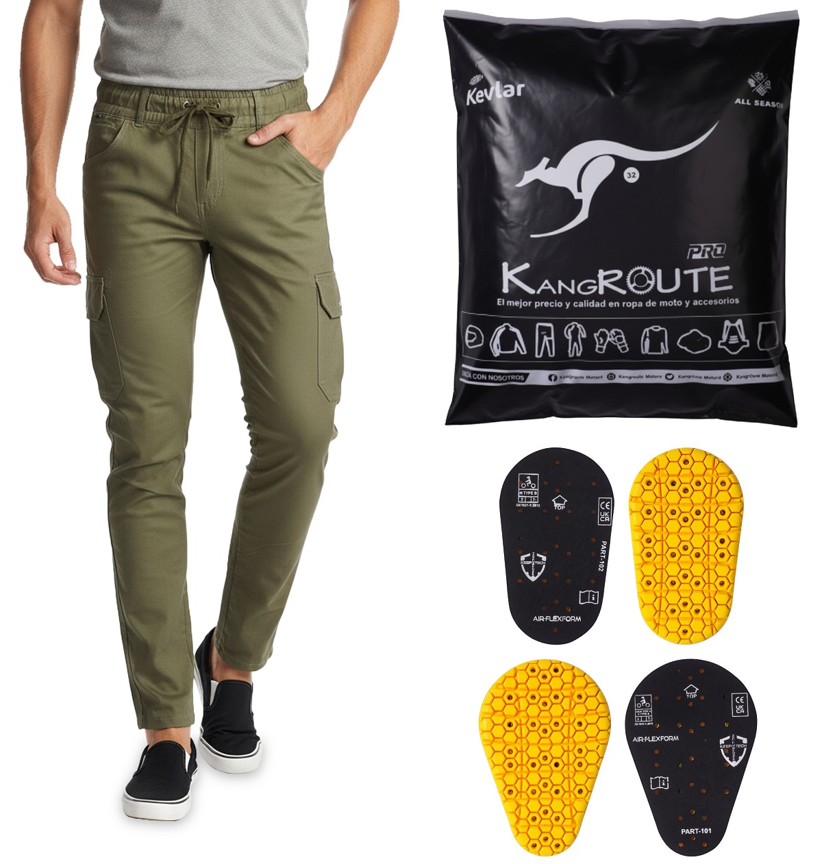 PANTALON DE MOTO VAQUERO ESTILO CHANDAL CARGO UNISEX, ELÁSTICO, 100% FORRADO EN KEVLAR® CON PROTECCIONES GEL CE NIVEL 2. PANTALON DE MOTO VAQUERO ESTILO CHANDAL CARGO UNISEX, ELÁSTICO, 100% FORRADO EN KEVLAR® CON PROTECCIONES GEL CE NIVEL 2.