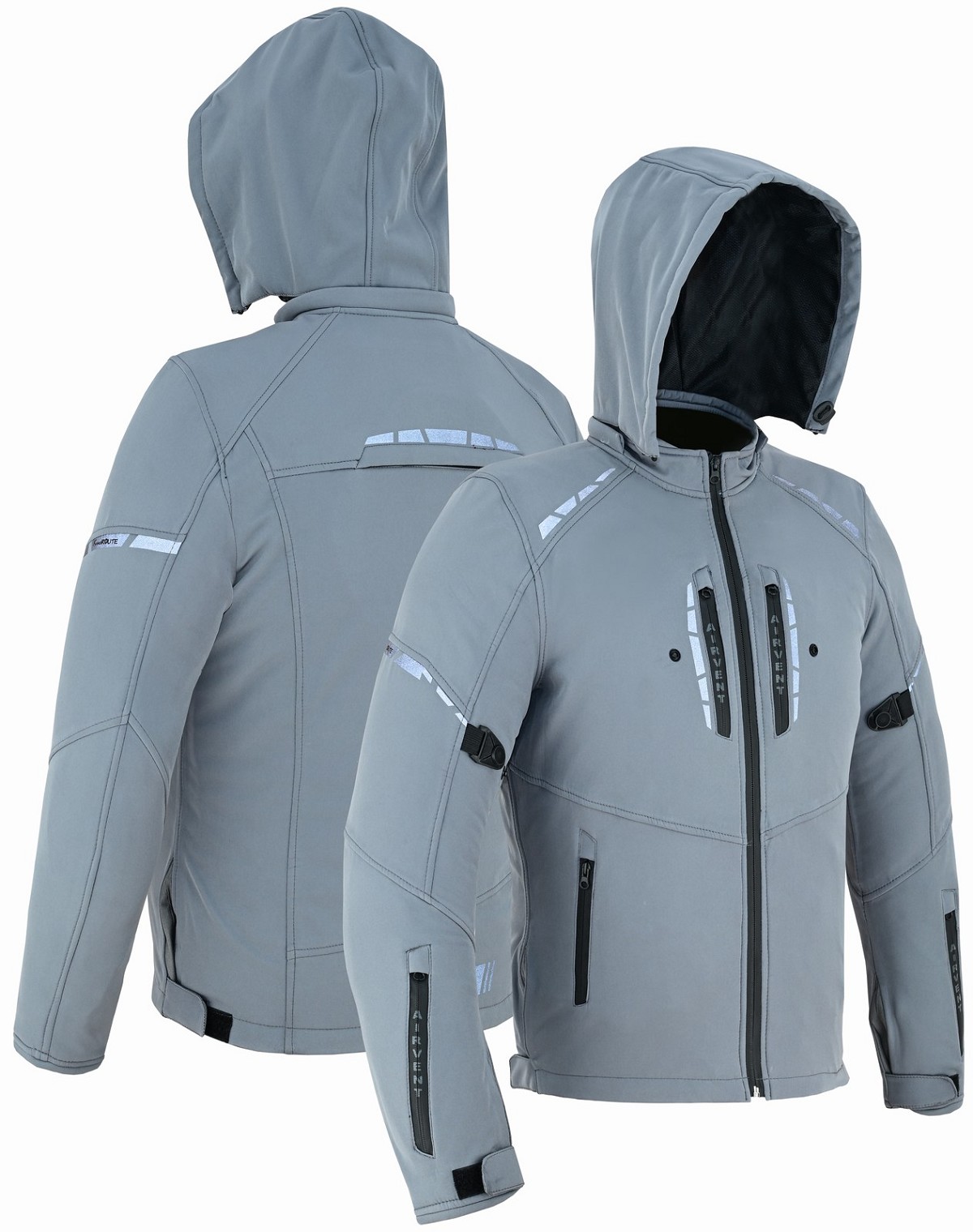 CHAQUETA DE MOTO UNISEX EN TEJIDO SOFTSHELL, NEOPRENO IMPERMEABLE TÉRMICO Y PROTECTORES C.E.