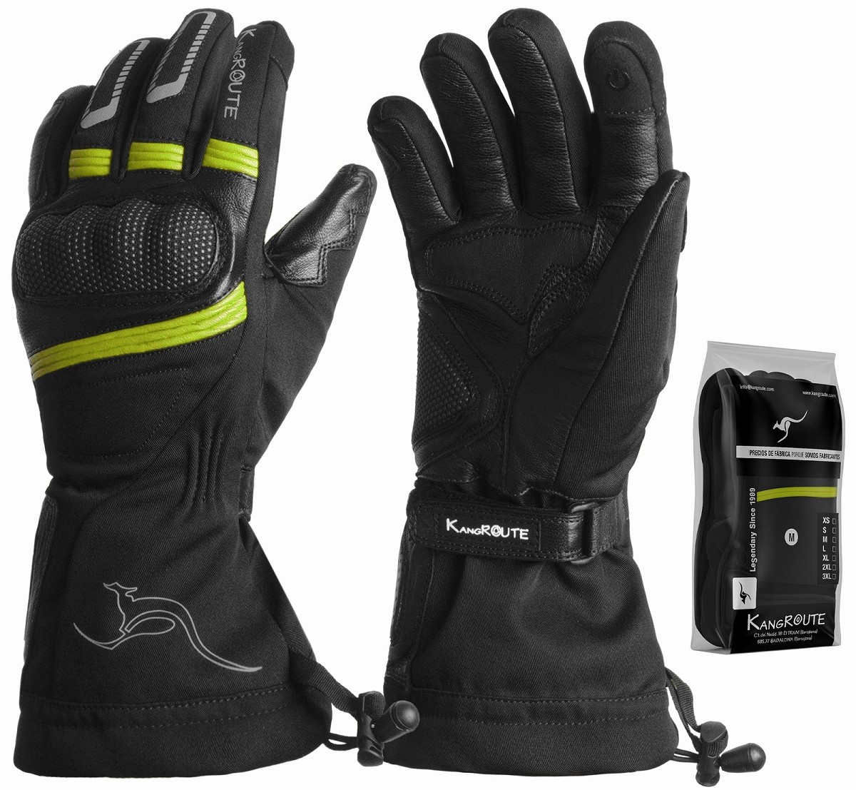 GUANTES DE MOTO INVERNALES DE PUÑO LARGO CON MEMBRANA IMPERMEABLE Y TÉRMICOS.