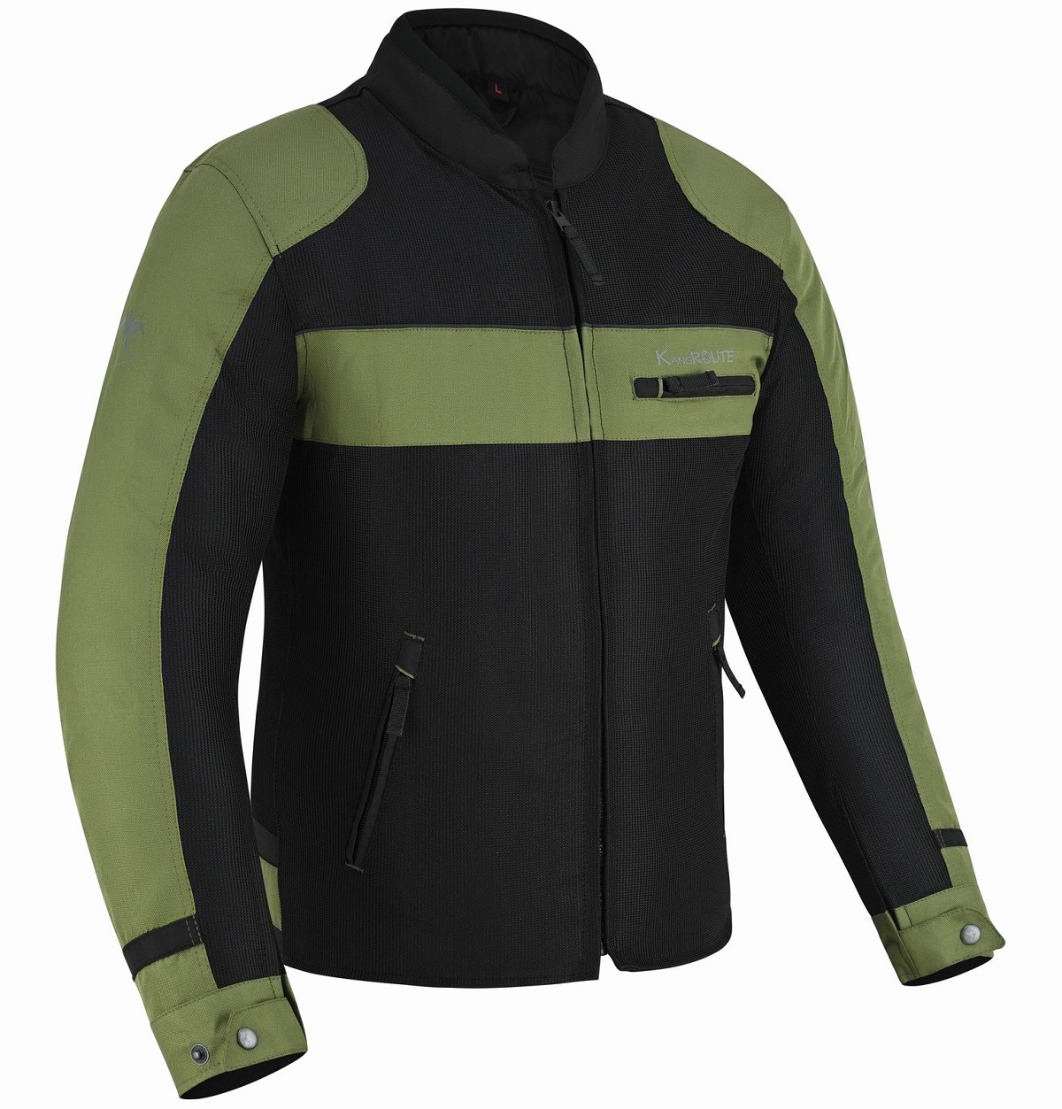 CHAQUETA DE VERANO PARA MUJER, PERFORADA, CON PROTECCIONES CE Y FORRO IMPERMEABLE DESMONTABLE. CERTIFICADA CE CLASE AA.