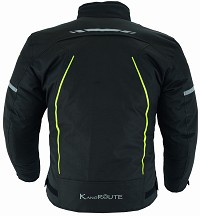 CHAQUETA DE MOTO EN POLIESTER TÉRMICO, IMPERMEABLE, TRANSPIRABLE CON PROTECCIONES C.E. Y VENTILACIÓN DIRECTA