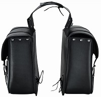 JUEGO DE ALFORJAS RÍGIDAS DE CUERO 3-4MM, PARA MOTO CUSTOM Y HARLEY BIKERS 2X13 LITROS