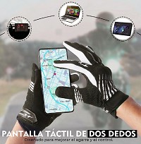 GUANTES DE MOTO LIGEROS CONFECCIONADOS EN TEJIDO ELASTICO, TRANSPIRABLE Y RESISTENTE CON PROTECCIONES PARA VERANO