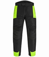 PANTALÓN DE MOTO DE VERANO UNISEX, PERFORADO, CON PROTECCIONES CE Y FORRO IMPERMEABLE DESMONTABLE. PRENDA CERTIFICADA CE CLASE AA